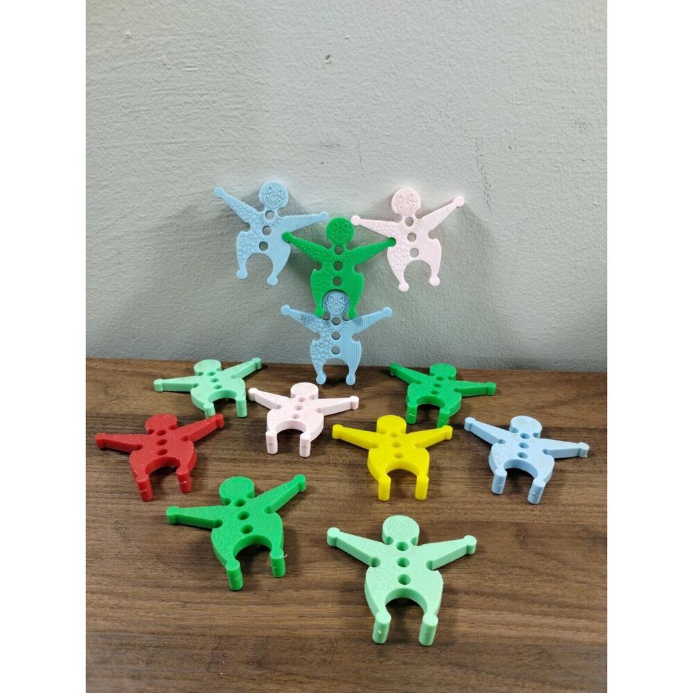 Vtg Archer Plastic Interlocking Clowns Set Of 12